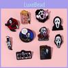 Unique And Spooky Halloween Themed Metal Badge Set With Skull Designs For Fun Decoration
