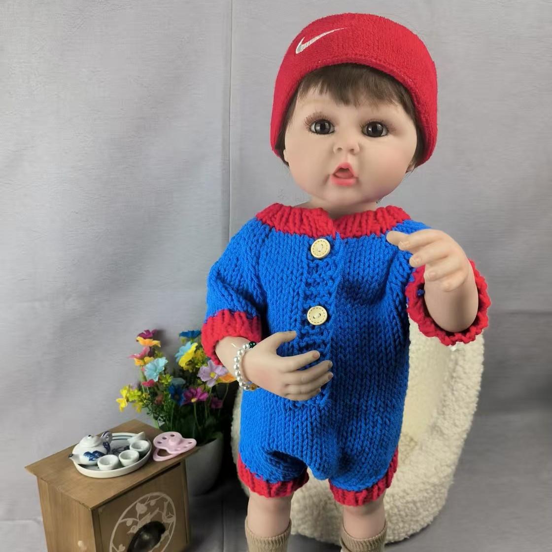 

Кукла Rebirth мягкая резиновая имитация мальчика игрушка мальчик сопровождает кукла настоящая любовь сопровождает кукла 55cm синий