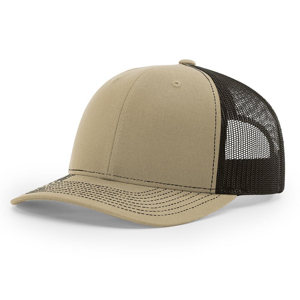 Custom 3D Embroidery Logo Baseball Dad Cap Richardson 112 Trucker Hat with Mesh Cap & Leather Patch Common Fabric Feature