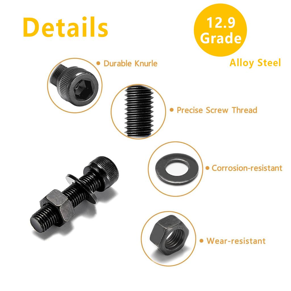 155 Black Cylindrical Head Socket Head Screw Kit, Socket Head Screw Kit.
