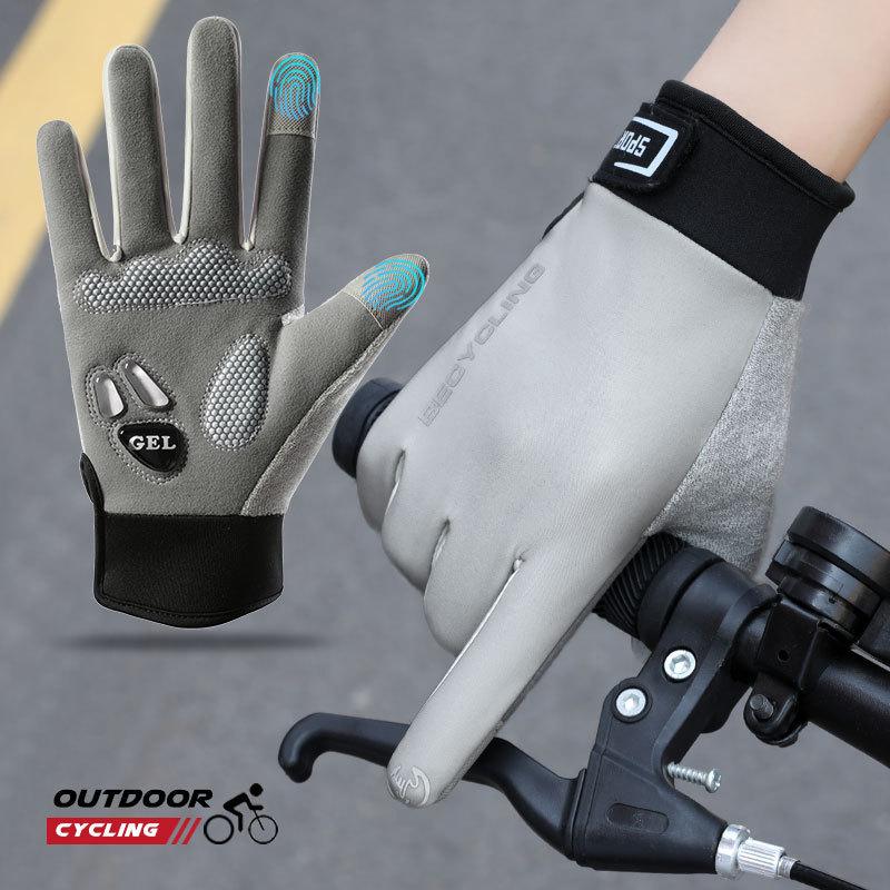 Riding Warm Gloves for Men and Women Fashion Plus Velvet Sports Outdoor Autumn and Winter Cold Proof Touch Screen Riding Anti Slip Gloves