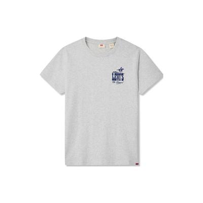 Levis Logo Printed Round Neck Short Sleeve T-Shirt Men Tops Light-Gray A9221-0002