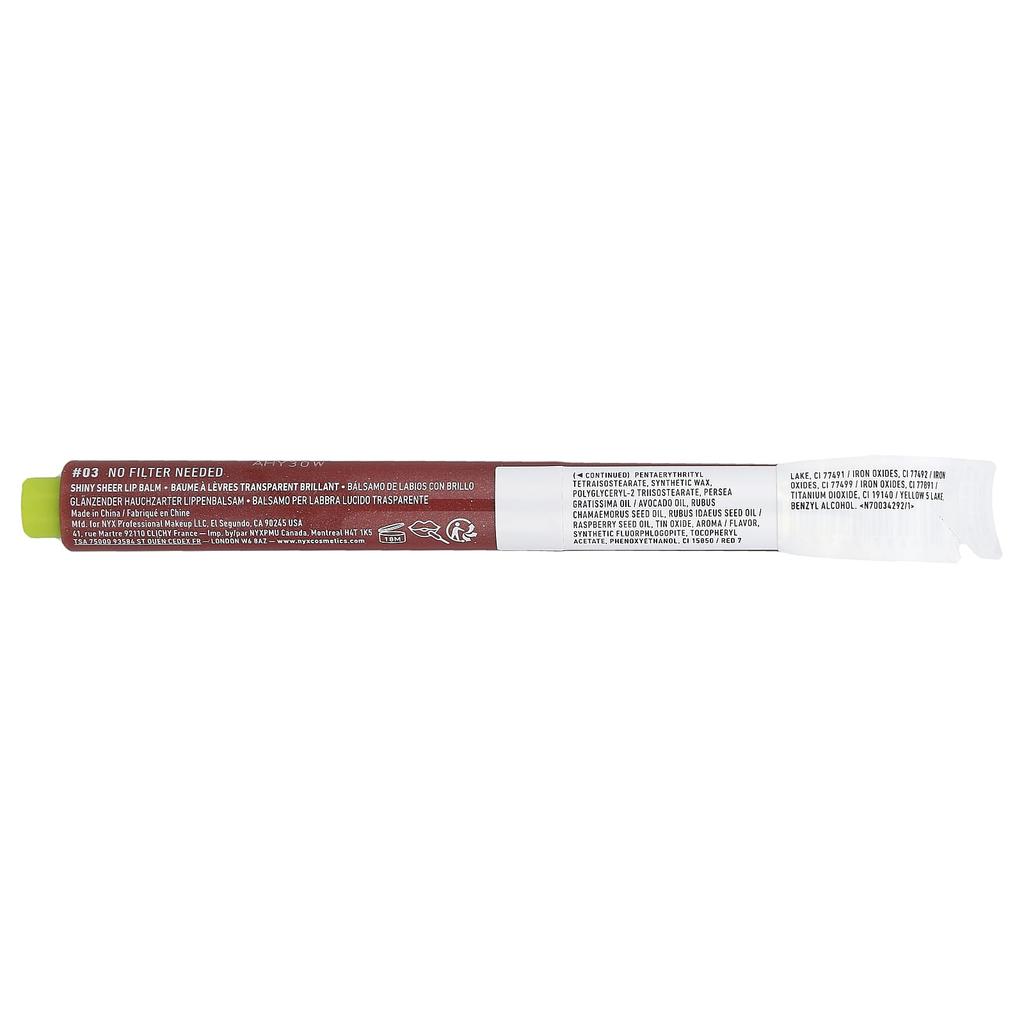 NYX Professional Makeup, Lip Oil Slick Click, Shiny Lip Balm, 03 No Filter Need, 2g (0.07oz)