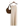 This Summer's New Women's Wear Is A Casual, Fashionable, Loose, Solid-color, Simple and Strappy Knitted Dress