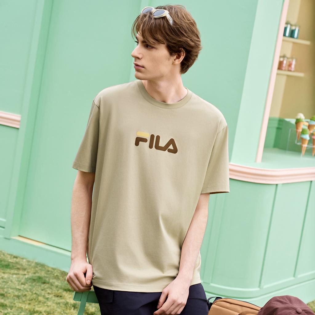 Fila Original Colorful Fashion Simple Classic Retro Large Logo Sports Trendy Casual Versatile Comfortable Loose Short Sleeve T-Shirt F51U619102FDK