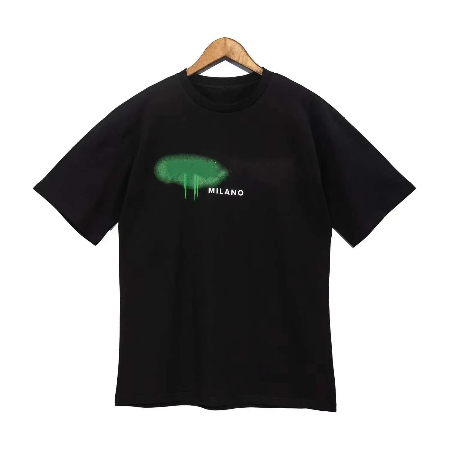 Футболка с коротким рукавом с принтом граффити для мужчин и женщин, с логотипом Angel Letter, с круглым вырезом, роскошный бренд, летняя мода, большой размер S