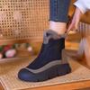 Módní Zimní Teplé Plyšové Dámské Sněhule Silná Podrážka Přední Zip 2024 Horký Prodej Vodotěsné Jednobarevné Ležérní Pohodlné Boty