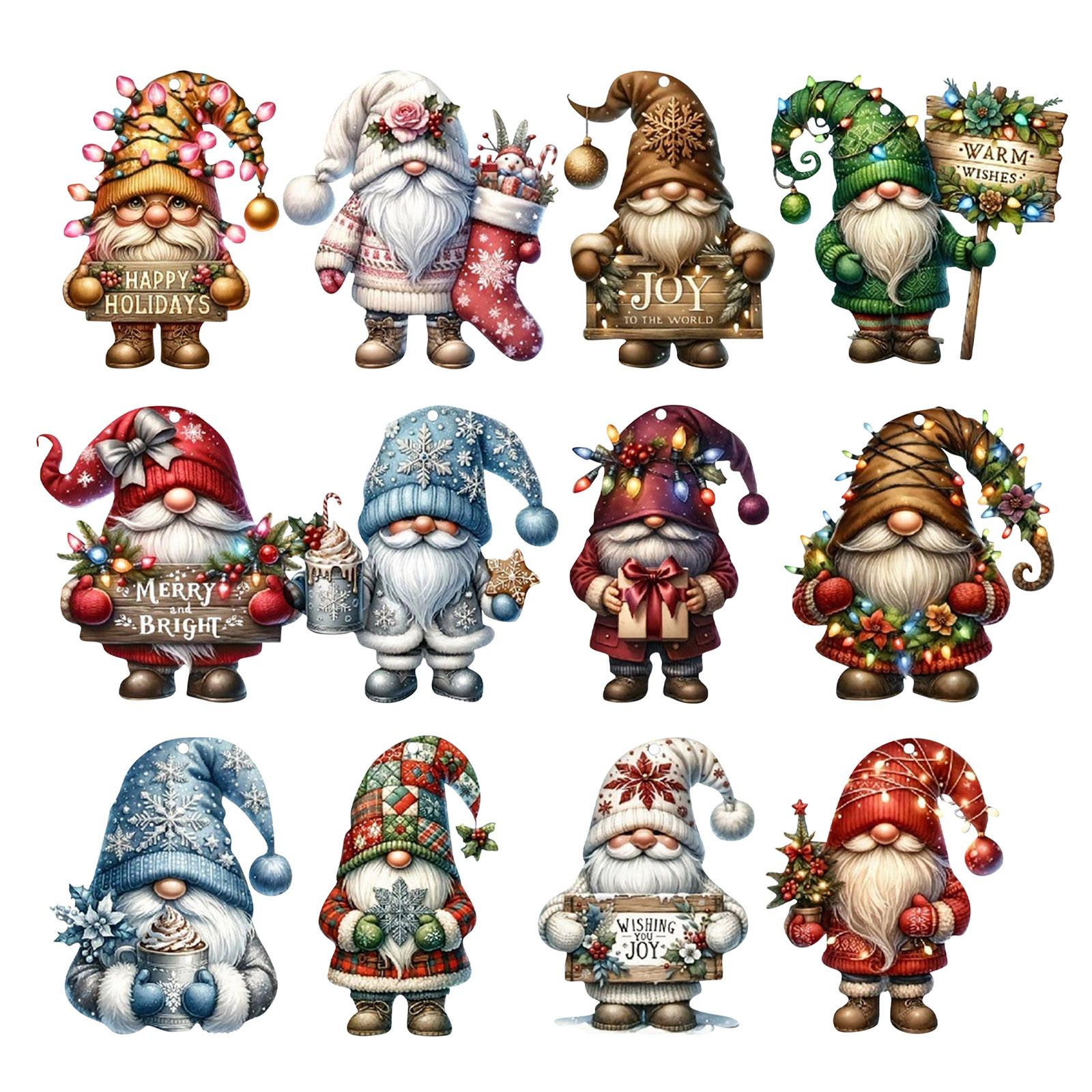 Creative Wooden Christmas Dwarves, Dwarf Decorations, Small Pendants, Christmas Tree Decorations, Wooden Plaque Set