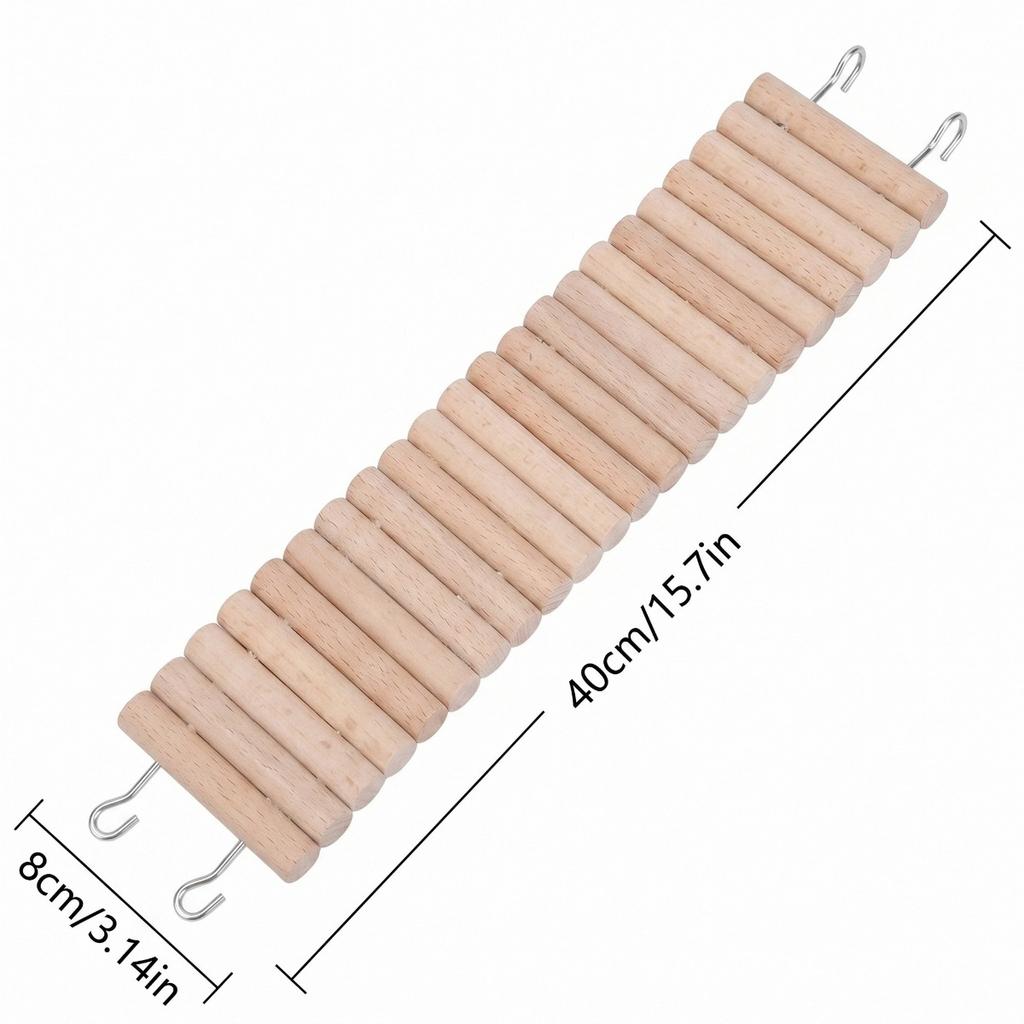 Wood Hamster Suspension Bridge Toy, Long Climbing Ladder for Dwarf Hamster Mice Mouse Gerbils and Other Small Animals