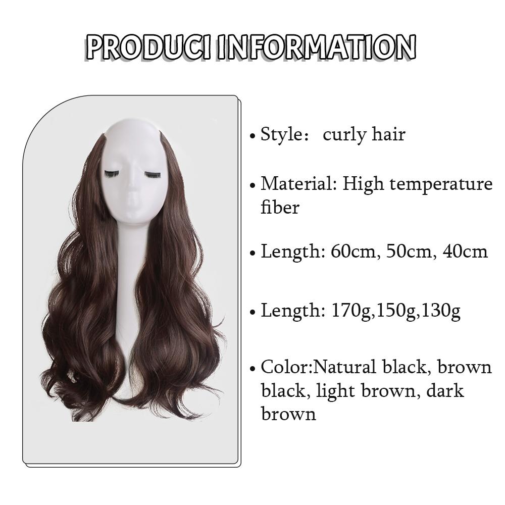 Long Wavy Synthetic Hair Extensions 4 Clip In One Piece Hair Wigs For Women Synthetic Clip On Hair Extensions