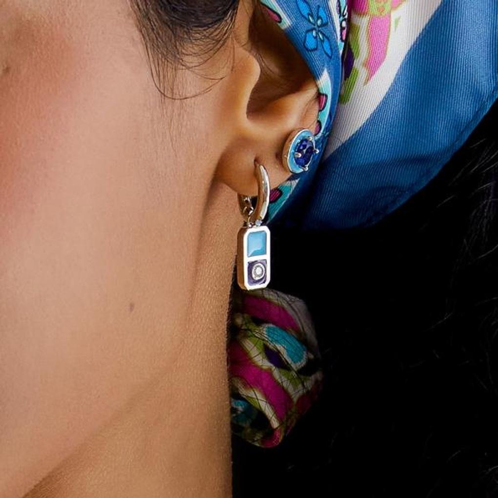 

[POPTS] Mint Modernity Stone Earrings OTE122522EWM Basic (photo color)