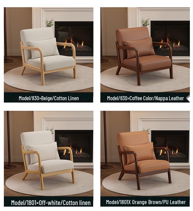 Nordischer Minimalistischer Sofastuhl - Modernes Massivholzdesign für Schlafzimmer, Wohnzimmer oder Balkon