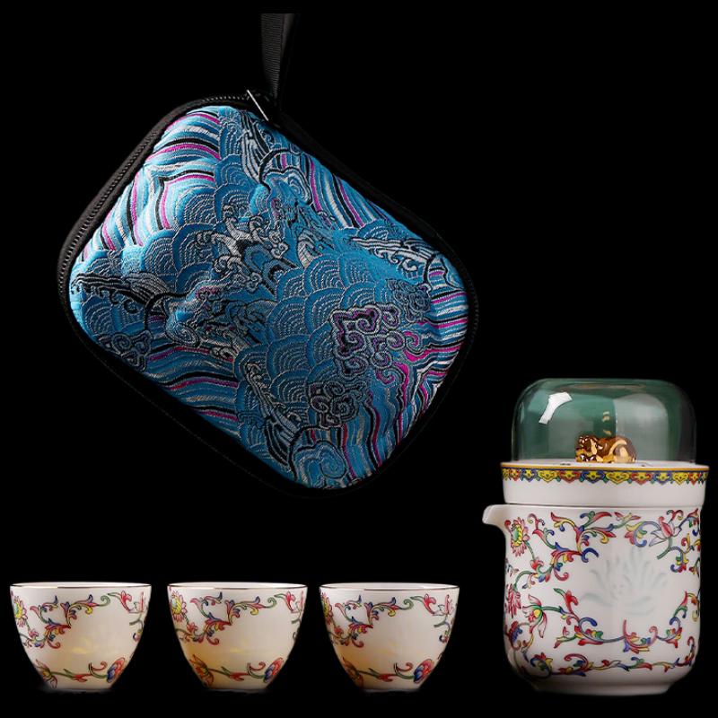 PJB065 Carved Ceramic Tea Set