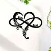 1pc Custom Blossom-Heart Metal Wall Sculpture, Personalized Floral Emblem, Rustic Cottage Decor, Lounge & Office Art, Custom Sign