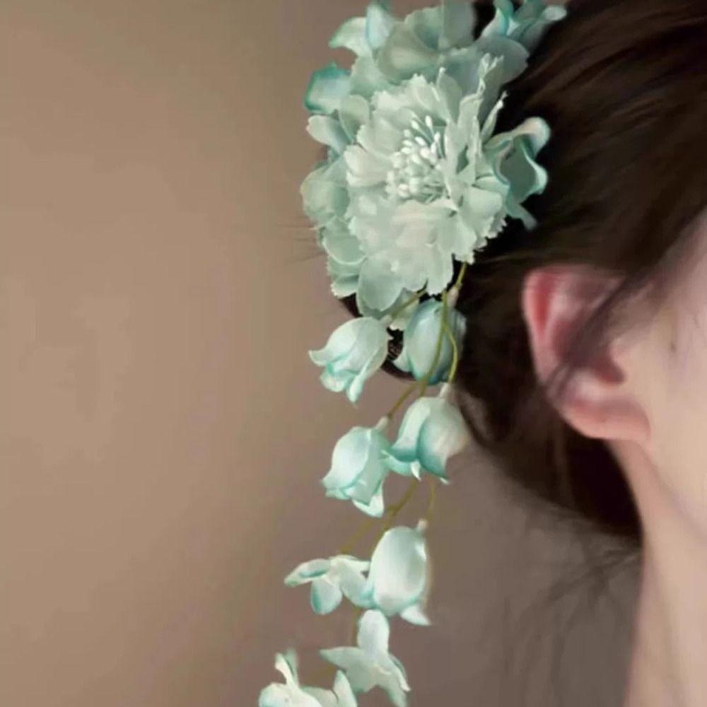 Colorful Hanfu Hair Accessories Ancient Style Chinese Style Hair Clip Flower Hairpin  Women