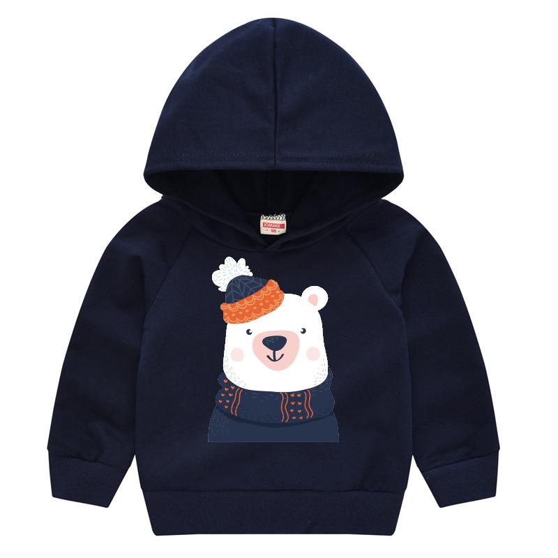 Frühling und Herbst Kindermode Kapuzenpullover Jungen und Mädchen Cartoon Druck Pullover Langarm Tops