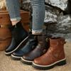 Large Size Double Buckle Martin Boots Women's Winter British Retro Knight Boots