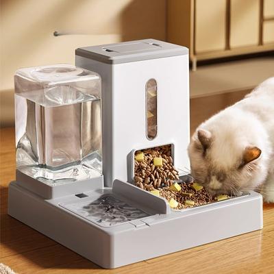 Tigela para Gato Tigela para Comida de Gato Tigela Dupla de Aço Inoxidável para Animais de Estimação Bebedouro Automático Alimentador Tigela para Cão Tigela para Cão e Água Potável Produto Tudo-em-um