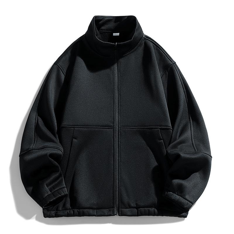 

Autumn and winter new fleece cardigan jackets, men s polar fleece jackets, fleece jackets, warm stand-up collar youth jackets M