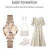 "Elegant Women's Rose Gold Crystal Watch Waterproof Stainless Steel Business Style"