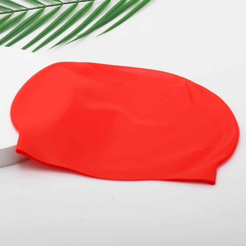 Customize Printing Funny Logo Ear Protection Silicone Swimming Caps for Men