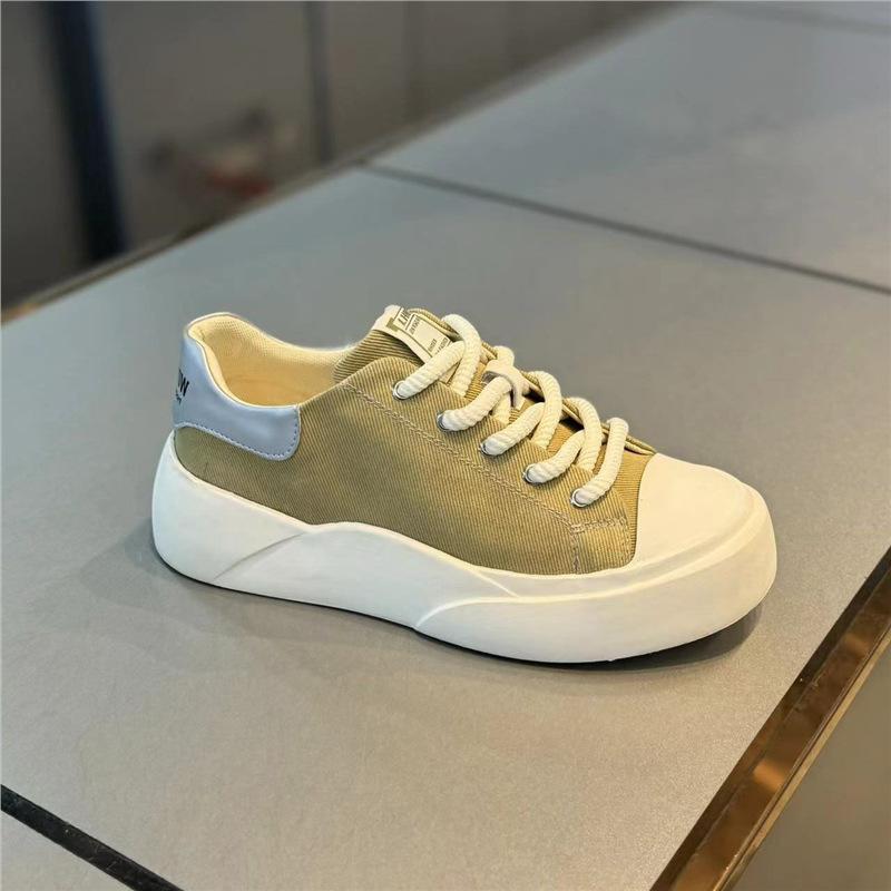 Ultra-light breathable canvas shoes spring and autumn new thick-soled muffin shoes European casual ms