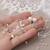 1 Pair Silver Earring Pin Replacement Girls Dangle Earrings Stud Pole Needle DIY Crafting Findings Accessories