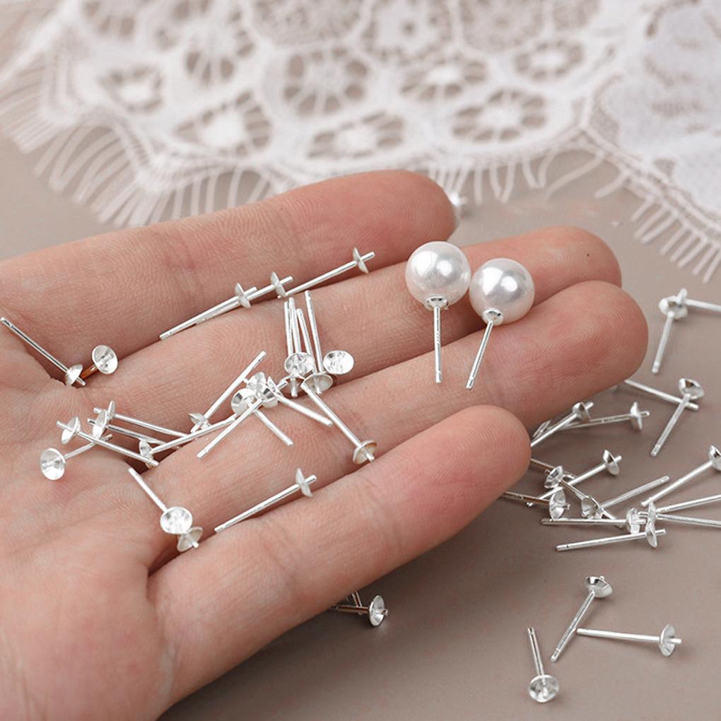 1 Pair Silver Earring Pin Replacement Girls Dangle Earrings Stud Pole Needle DIY Crafting Findings Accessories