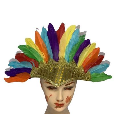 Nuevo Tocado de Plumas Nuevo Ajustable Colorido Disfraz de Carnaval Adorno para la Cabeza Día del Niño