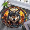 Wolfsgeist Runder Teppich, Teppich für Wohnzimmer Schlafzimmer Sofa Spielzimmer Dekor, Rutschfeste Bodenmatte