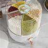 360°-Rotating Grain Container Clear Food Storage Can Home Dorm Kitchen Supply Storage Container with Good Sealing