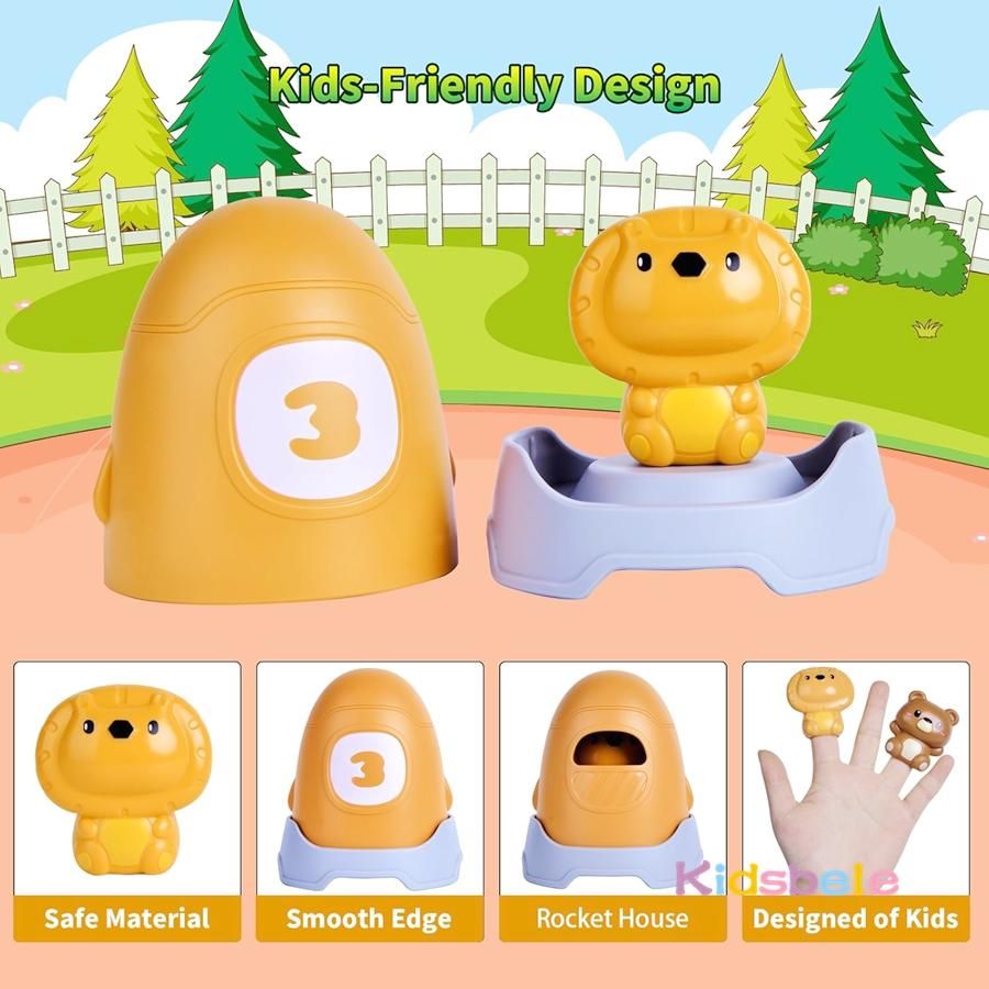 Montessori Guessing Animals Toy Matching Sorting Stacking Fine Motor Games Finger Pet Christmas Birthday Easter Gift for Toddler