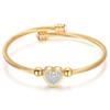 Elegantes Titanstahl-Herzförmiges Diamant-Kabeldraht-Verstellbares Armband für Damen, 11MM
