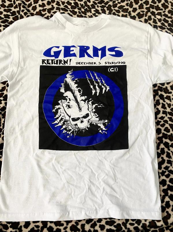Vtg The GERMS Band World Tour Heavy Cotton White Full Size Shirt S
