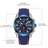 Megir Rose Blue Waterproof Sports Men Watches Clock Quartz Wrsitwatch for Man