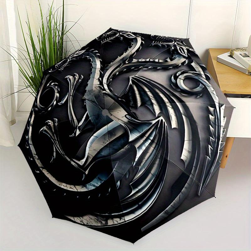 1pc Game of Thrones House Targaryen Windproof Automatic Cute Windproof Umbrella, Lightweight for Women/Men, Perfect Christmas Gift a0811199