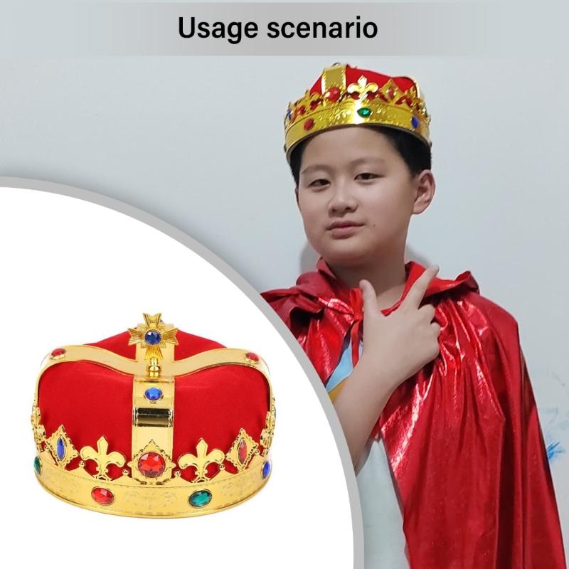 Shining Party Crown Hats for Birthday Wedding Celebration Cosplay King Crowns Show Performances Costume