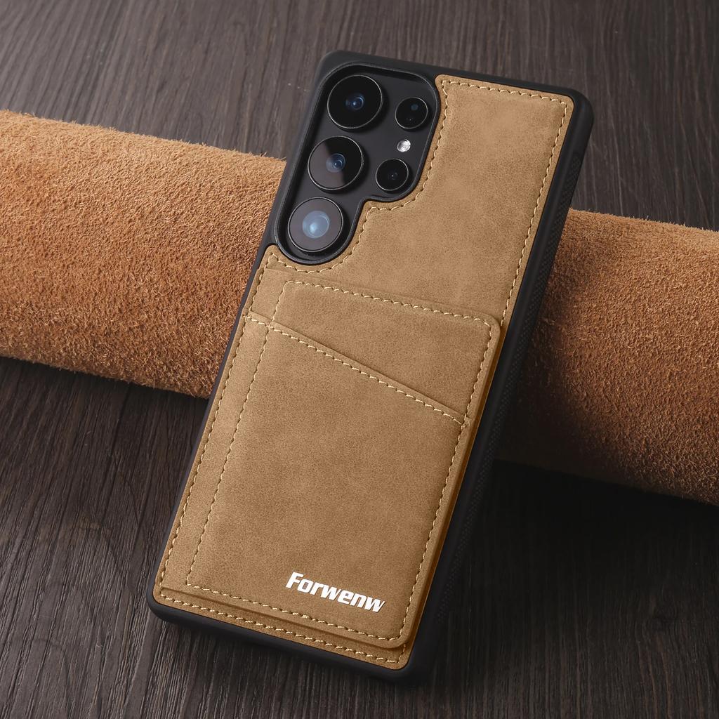 Leather Cards Solt Wallet Case for Samsung Galaxy S25 Edge S24 Ultra S23 FE S22 S21 Plus A16 A36 A56 A15 A35 A55 Magnetic Cover