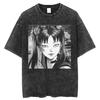 Hot Sale Horror Manga Tomie Graphic T-shirt Men Women T Shirt Hip Hop Y2k Washed Oversized Tee Hip Hop Gothic Cotton T-shirts