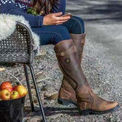 Boots Women Knee High Heels Long Suede Knee-High Square Thigh Hig Plus Size Women's Leather Boots Riding Boots Motorcycle Boots