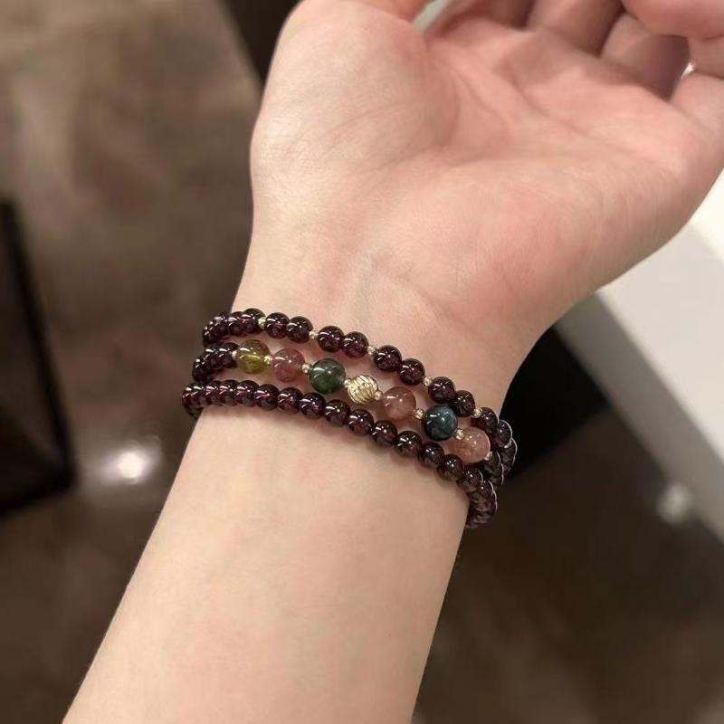 Quartz Agate Bead Natural Stone Beaded Bracelet Lava Rock Tiger Eye Black Onyx Crystal Women Men Yoga Healing Chakra Jewelry