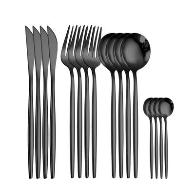 Tableware Black Silverware Cutlery Set 304 Stainless Steel Luxury Dinnerware Home Drop Ship Fork Spoon Knife Kitchen Dinner Set