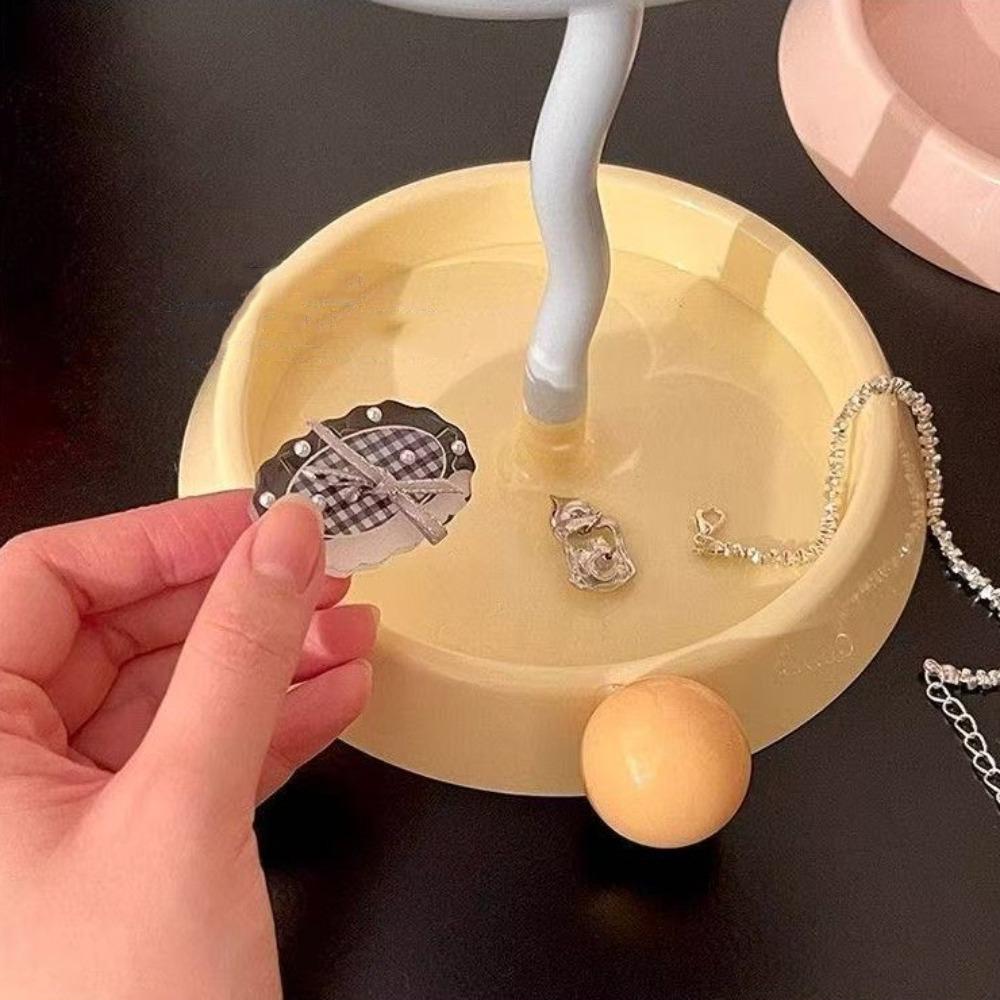 Light Luxury Bow Makeup Mirror 360° Rotatable Desktop Stand Mirror Vanity Mirror  Bedroom