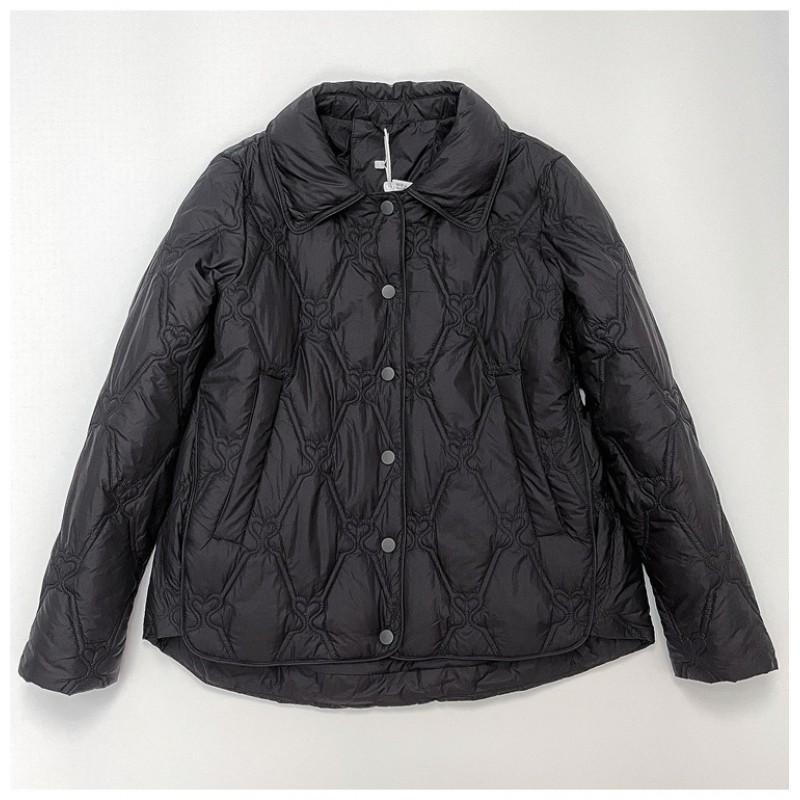 Womens Lightweight Hoodless Down Jacket Short Slim Fit Korean Style Casual Quilted Duck Coat