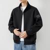 Mens Jacket Casual Windbreaker Youth Sports Cardigan Stand Collar Slim Fit Lightweight Outerwear