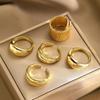 8pcs Set Minimalist Exaggerated Ripple Asymmetrical Rings For Women Gold Color Irregular Ring Set Party Daily Wear Jewelry Gifts