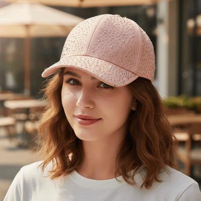 Kreative Baseballkappe mit vollem Strassbesatz Baumwolle Sonnenschutzhut Sonnenhut Outdoor