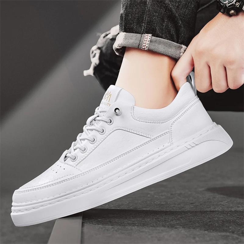 British Style Men Casual Leather Flat Shoes Soft Leather Breathable Teen Antiskid Versatile Shoes Lace-up Student Sneaker Shoes