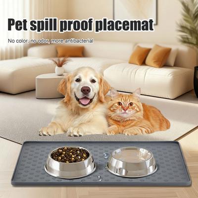 Cat Food Mat Silicone Pet Feeding Bowl Mat Non-Skid Waterproof Pet Placemat for Cats Dogs Food Dish Water Bowl