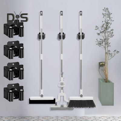 Portascopa da Parete Design Antiscivolo Installazione Semplice Acciaio Inossidabile Robusto Porta Mocio Appendi Scopa con Viti